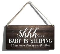 Wall Hanging Sign Wall Art Decor Shhh Baby Is Sleeping Please Leave Packages At The Door Rustic Wood Decor Farmhouse Wall Hanging Plaque Wooden Sign For Home Indoor Outdoor 5x10Inch
