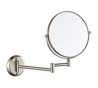 Wall Hanging Stainless Steel Bathroom Mirror Folding Mirror Shaving Mirror Double-Sided Mirror Magnifying Glass 8in,B-5xMagnification
