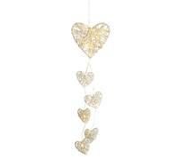 Wall Hanging Wicker Ornament,LED Rattan Hearts Wall Decals Wall Hanging for Wedding Party Ornaments Craft Gifts(Battery Included)