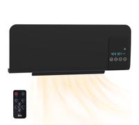 Wall Heater 2000W Black ABS 54.5x21.5x12cm Wall-Mount Oscillating Remote 12H Tmr