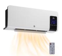 Wall Heater 2000W White ABS 54.5x12x21.5cm Wall-Mount Remote+ LED Timer 18-45C.