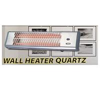 Wall Heater Quartz Chrome Sliver Wall Mounted Suitable for Patio Bathroom Garage Workshop Laundry Room Small Office Heater Halogen Quarts 2 Settings Pull Cord Operation 600w and 1200w UK BS 3pin plug