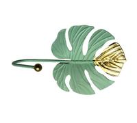 Wall Hook, Green Leaf Decorative Coat Hanger Iron for Entryway Bedroom | Smooth Polished Finish, Single Prong Design, Suitable for Aprons and Backpacks, Nature-inspired Home Organisation