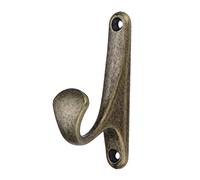 Wall Hook Zinc Alloy Thicken Durable Anti-Rust Clothes Hanger Towel Hooks Hat Bathroom Kitchen Key Hat Bag Mounted Holder DUO ER (Color : Antique Bronze)