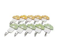 Wall Hooks 5lb(Max) Cute Mushroom Single Prong Hangers,Waterproof and Oilproof,Bathroom Kitchen Heavy Duty Self Adhesive Hooks,10 Pack