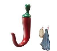 Wall Hooks, Chili Pattern, Rustproof Hat Hanger with Decorative Style, Wall Mounted Key Holder Organizer for Shower, Kitchen, Closet, Bedroom, Dorm, ENT Storage Cabinet