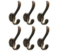Wall Hooks Coat, 6-Pack C-Shaped Dual Design Heavy Duty Me-tal Hangers for Co-ats Hats Bags Towels Sleek Hallways Bedroom Organiser(Black)