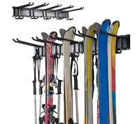Wall Hooks for the Garage - Multifunctional Shelf, Space-Saving 6 Pieces - Garage Wall Storage Rack - For Cellar Workshop Shed Garden Bicycle Power Tools Chairs Broom Snowboard