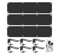 Wall Hooks for the Garage, Multifunctional Shelf, Space-Saving, 6 Pieces, Wall Mounted Hanger for Garden Tools, for Basement, Workshop, Shed, Garden, Bicycle, Power Tools, Chairs, Broom Snowboard