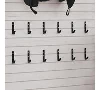 Wall Hooks J-Shaped 12-piece Black Steel 2 x 6 x 10.5 cm Heavy Duty Indoor Uses