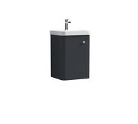Wall Hung 1 Door Vanity Unit with Ceramic Sink Dark Grey 400mm Balterley Grey One Size