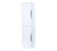 Wall Hung 2 Door Tall Bathroom Storage Unit Gloss White 350mm Balterley White One Size