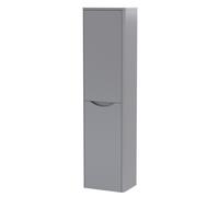 Wall Hung 2 Soft Close Door Tall Unit, 400mm - Satin Grey