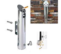 Wall-hung ashtray, Outdoor Ashtray Cylinder Wall Ashtray Lock Ash Pillar for Hanging on the Wall of a Large Hotel Metal Cigar Column for Smoking(7.5xH46cm)