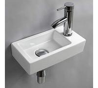 Wall Hung Basin Sink Small Bathroom Sink Rectangle Ceramic Wash Basin Right Hand (Right Hand)