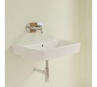 Wall Hung Basin Villeroy and Boch O.novo Without Hole, With overflow, Polished 650mm Alpine White CeramicPlus AntiBac
