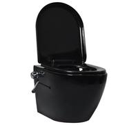 Vidaxl Wall Hung Rimless Toilet With Bidet Function Ceramic Black