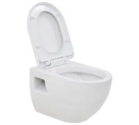 Vidaxl Wall-hung Toilet Ceramic White, White