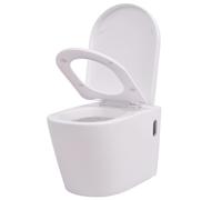 Vidaxl Wall Hung Toilet Ceramic White, White