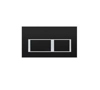 Wall Hung Toilet Rimless Pan 1.12m Concealed Cistern Frame WC Plate Soft Close Seat Options (Flush Plate Black)
