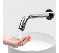 Wall Infrared Induction Sensor Water Faucet, Commercial Stainless Steel Hot Cold Basin Water Tap Water-Saving Kitchen Sink Faucet, 2.0-5.9In Sensing Distance, for Bathroom, Toilet, Hotel, Public Place