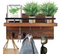 Wall Key Holder - Multifunctional Wall Storage, Vintage with Hooks, Practical Solution, Easy to Assemble with Sturdy Construction for Keys, Bags, Jackets, Letters, Egg