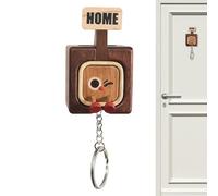 Wall Key Ring - Wooden Magnetic Keychain With Creative Expressive Design | Custom Pendant For Shoe Cupboard Entryway | Magnetic Wall Keychain For Home