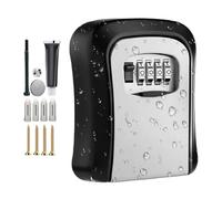 Wall Key Safe - Type C 0-0-0-0 Box with ABS Code Metal | Combination Lock for Security Keys Storage, Sturdy Weatherproof Access Protection