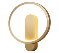 Wall Lamp 11W Wall Light Dimmable Brushed Brass Bracket LED Wall Mount Lighting Fixture Round Indoor Decoration Sconce for Vanity Bathroom Kitchen Living Room