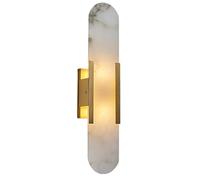wall lamp, 2-Light Up Down Wall Light Indoor Natural Stone White Long Nordic Gold Wall Sconces(Color:B)