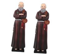 Wall lamp 2pcs Religious Priest Ornaments Temple Monkey Statue Monks Gold Statue Decor Wizard Costume Figurines Decoration Robe Roman Statues Medieval Desk Statue Monkey Ornament Black Resin Bracket