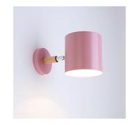 Wall Lamp Adjustable Reading Light with Wood Accent, Nordic Cylindrical Design for Bedroom or Hallway, Indoor Sconce, Modern Style