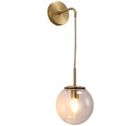 Wall Lamp All-Copper Wall Light, American Style, Creative Wall Sconce for Bedroom Bedside Living Room Aisle Tv Background New