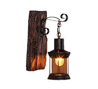 Wall Lamp Antique Wooden Kerosene American Retro Indoor Lantern Sconces Aisle Restaurant Bar Barn Southeast Asian Decoration Wall Light E27 Modern Chandeliers