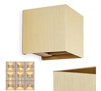 Wall lamp Badajoz, Modern Wall lamp Made of Metal in Gold Colour, Angular Light with Different Light Effects, Up & Down Light, 1-Flame, 1 x G9, Without Bulb