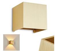 Wall lamp Badajoz, Modern wall lamp Made of Metal in Gold Colour, Angular Light with Light Effect Through Adjustable lampshade, 1-Flame, 1 x G9, Without Bulb