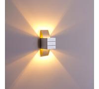 Wall lamp Baltimore, Angular Wall Light Made of Metal in Aluminium, 1-Flame Wall lamp with Light Effect, 1 x G9, Modern Room lamp with up&Down Effect,Without Bulbs