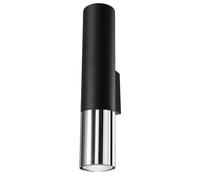 Wall Lamp Black Chrome Steel GU10 2-Light Minimalist Adjustable 6x8x29cm Sconce