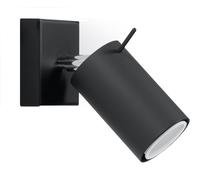 Wall Lamp INDUSTRIAL Metal Bracket RING 1 Black movable GU10 LED SOLLUX LIGHTING