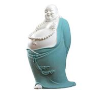Wall lamp Buddha Ornament Figurine, Laughing Buddha Statue Chinese Big Belly Money Maitreya Buddha Sculpture Figurines for Home Garden Decoration Garden Buddha Statue(Blue) Bracket Light