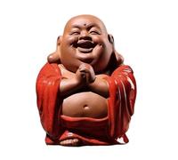 Wall lamp Buddha Ornament Figurine, Laughing Buddha Statue for Home and Car Decor, Ceramics Lucky Happy Buddha Figurine, Indoor Buddha Decoration Garden Buddha Statue(D) Bracket Light