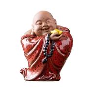 Wall lamp Buddha Ornament Figurine, Laughing Buddha Statue for Home and Car Decor, Ceramics Lucky Happy Buddha Figurine Indoor Buddha Decoration Garden Buddha Statue(A) Bracket Light