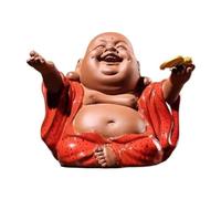 Wall lamp Buddha Ornament Figurine, Laughing Buddha Statue for Home and Car Decor, Ceramics Lucky Happy Buddha Figurine, Indoor Buddha Decoration Garden Buddha Statue(D) Bracket Light