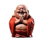 Wall lamp Buddha Ornament Figurine, Laughing Buddha Statue for Home and Car Decor, Ceramics Lucky Happy Buddha Figurine, Indoor Buddha Decoration Garden Buddha Statue(D) Bracket Light