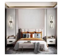 Wall Lamp Crystal Wall Sconce Lights | Elegant Wall Mounted Light Fixture Gold/Black Metal with Clear Crystal, 3-Color Light Change Mode Long Strip Lantern for Bedroom Living Room Decor ( Color : Dolp