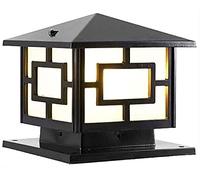 Wall Lamp E27 Pedestal Light Safety Stigma Bollard Light Modern Fence Wall Outdoor Post Lights Aluminum Patio Landscape Street Lamps Courtyard Gate Waterproof Columns Post Lantern/Bronze/L