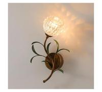 Wall Lamp French Pastoral LED Creative Living Room Bedroom Corridor Home Decoration Light,Energy Conservation Wall Light (Transparent 1 Light)