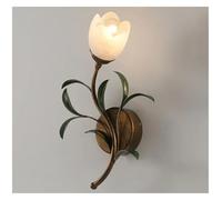 Wall Lamp French Pastoral LED Creative Living Room Bedroom Corridor Home Decoration Light,Energy Conservation Wall Light (Milky White 1 Light)