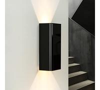 Wall lamp Indoor Metal Black Glossy Bedroom Living Room D:7 cm GU10 Modern up & Down Elegant Wall lamp Staircase Bergen
