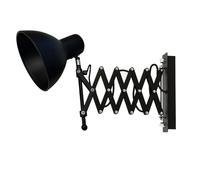 Wall lamp indoor metal black office living room H:24 cm E27 adjustable retro extendable wall lamp bedroom HARMONY